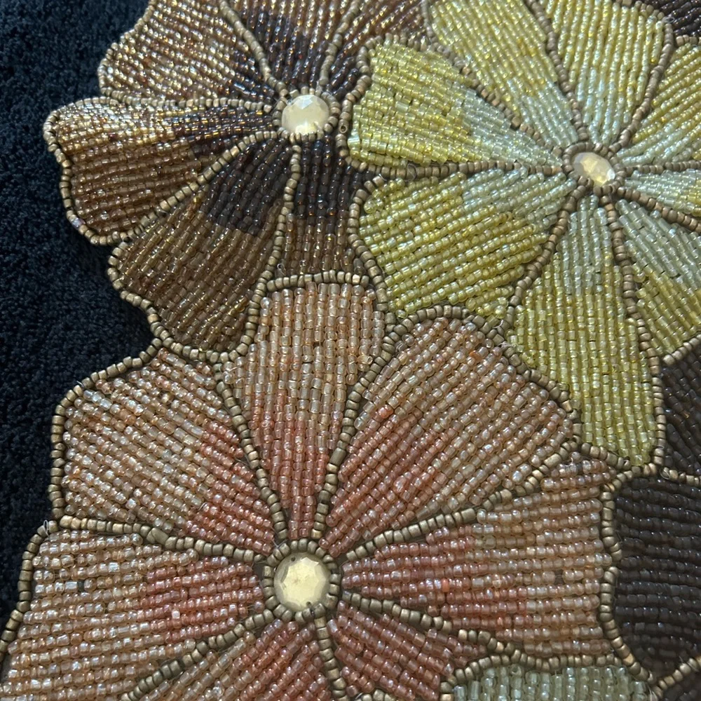 Pier 1 Imports Beaded Floral Table Runner